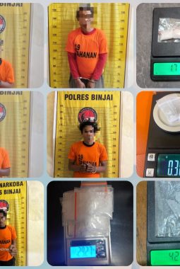 Kurun Waktu Tiga Hari, Satres Narkoba Polres Binjai Tangkap Lima Terduga Bandar Narkoba